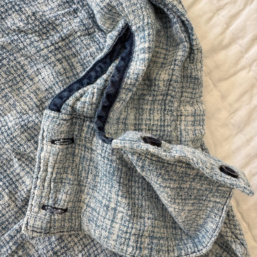 Cloth & Stone Textured Blue Shirt - 100% Cotton - Picture 4 of 6
